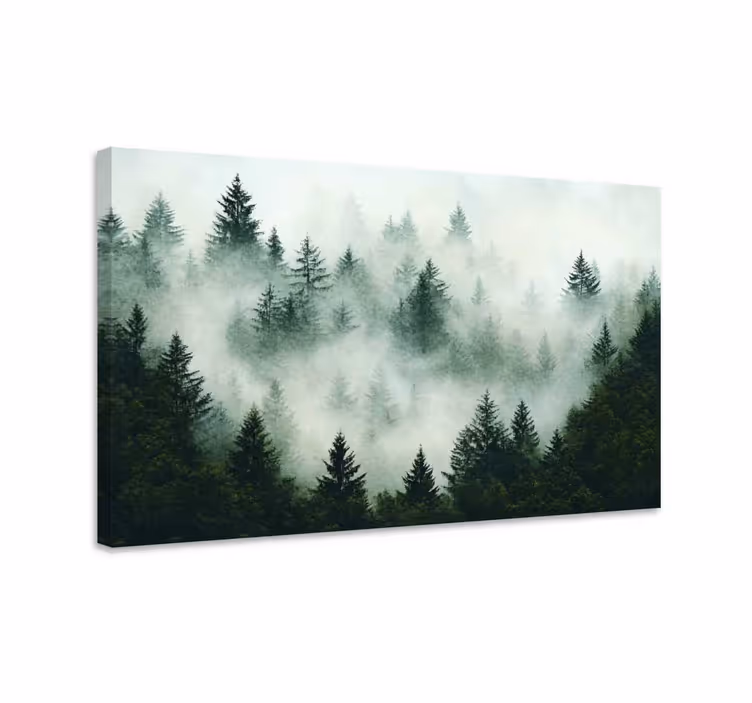Tableau paysages forêt brumeuse - TenStickers