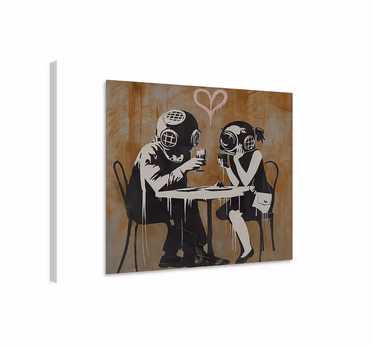 Tableau art dîner de réflexion en couple - TenStickers
