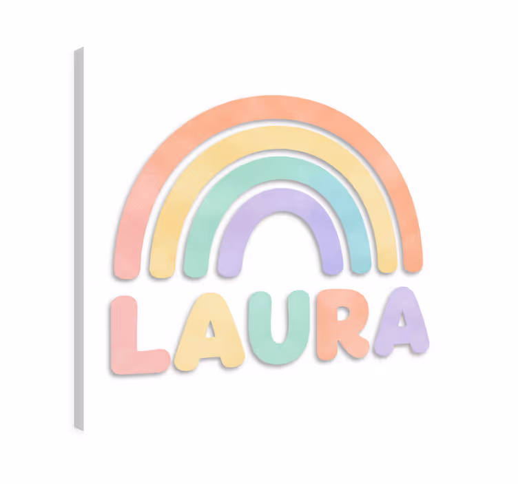 Tableau enfants arc-en-ciel avec prénom - TenStickers