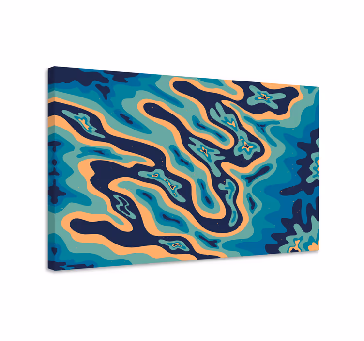 Tableau bleu éléments modernes bleus - TenStickers