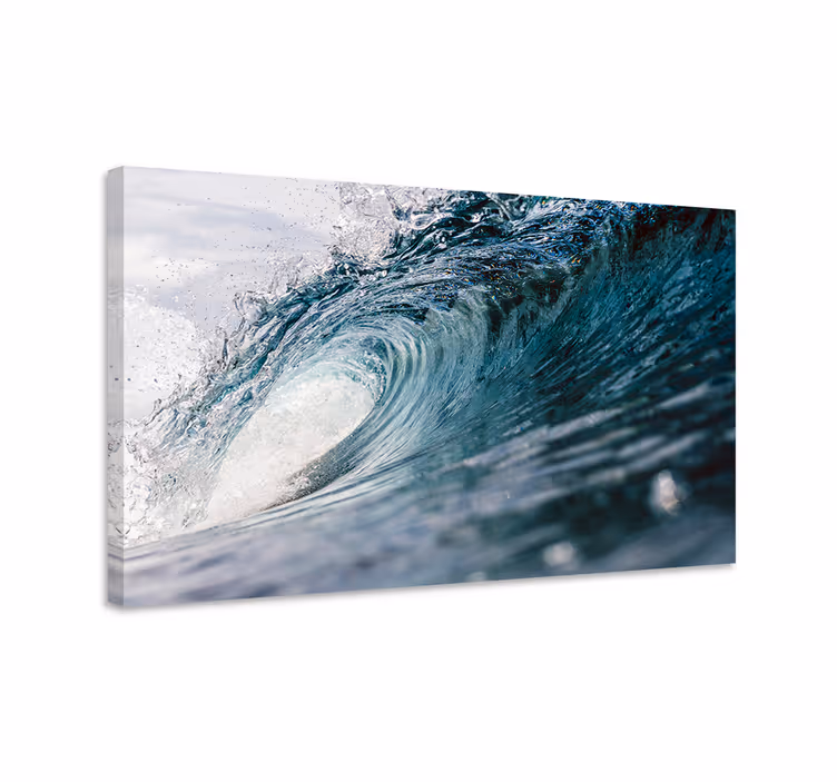 Tableau bleu grandes vagues - TenStickers