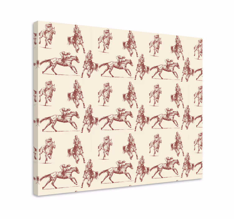 Tableau chevaux motif beige et marron - TenStickers
