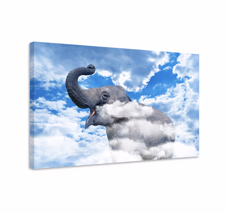 Tableau éléphants éléphant dans les nuages - TenStickers