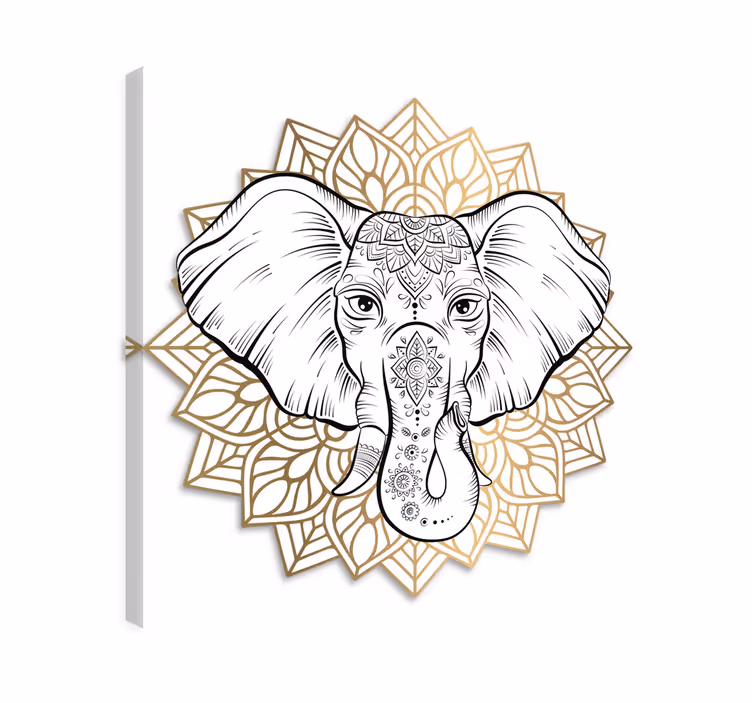 Tableau éléphants mandala éléphant décoratif - TenStickers