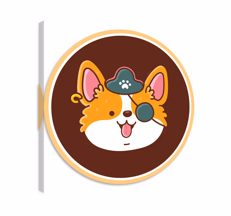 Tableau chat chien avec bandeau sur l'œil - TenStickers