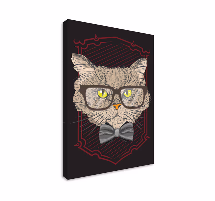 Tableau chat chat avec lunettes - TenStickers