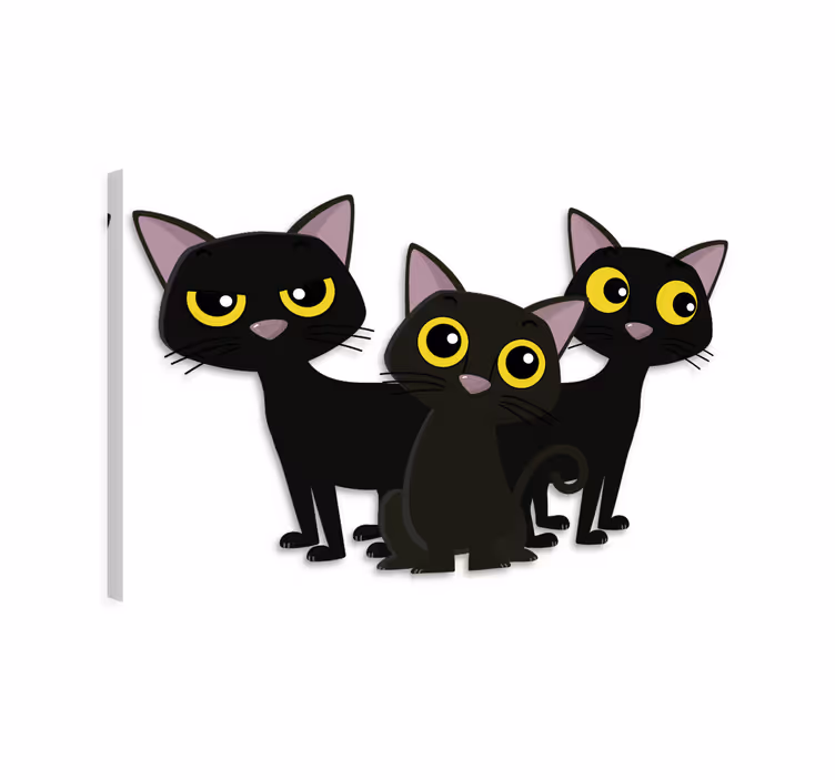 Tableau chat chatons noirs - TenStickers