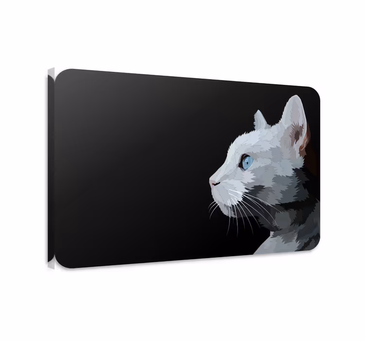 Tableau chat visage de chat avec yeux bleus - TenStickers