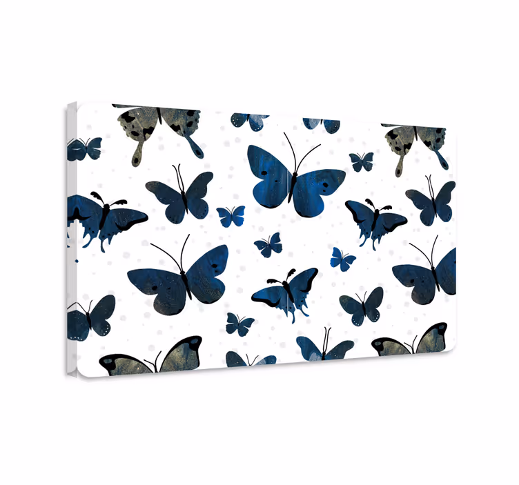 Tableau papillons ailes de papillon pailletées bleues - TenStickers