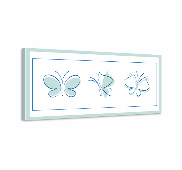 Tableau papillons motifs de carrelage en silhouette - TenStickers