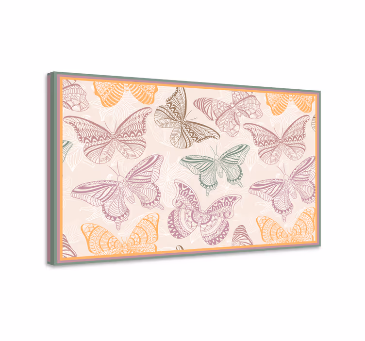 Tableau papillons colorés ornementaux - TenStickers