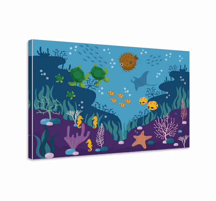 Tableau poissons décoratif sous-marin pour enfants - TenStickers