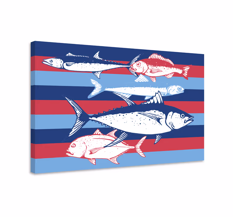 Tableau poissons dessins à la main - TenStickers