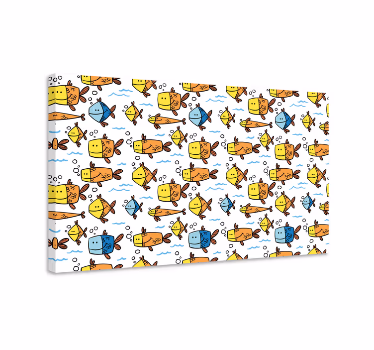 Tableau poissons style enfant multicolore - TenStickers