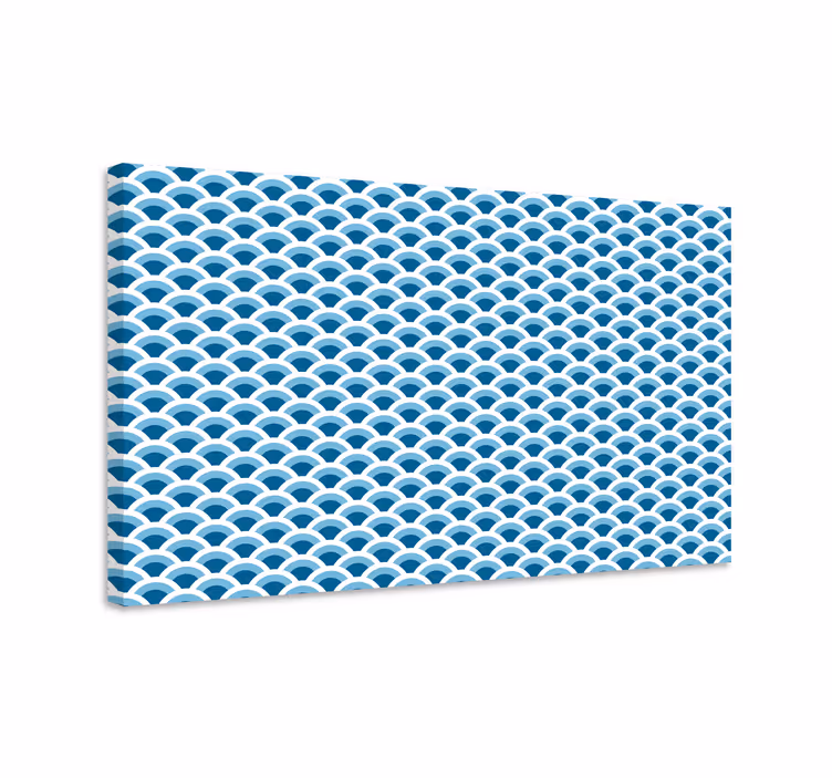 Tableau poissons écailles de poissons en tons bleus - TenStickers