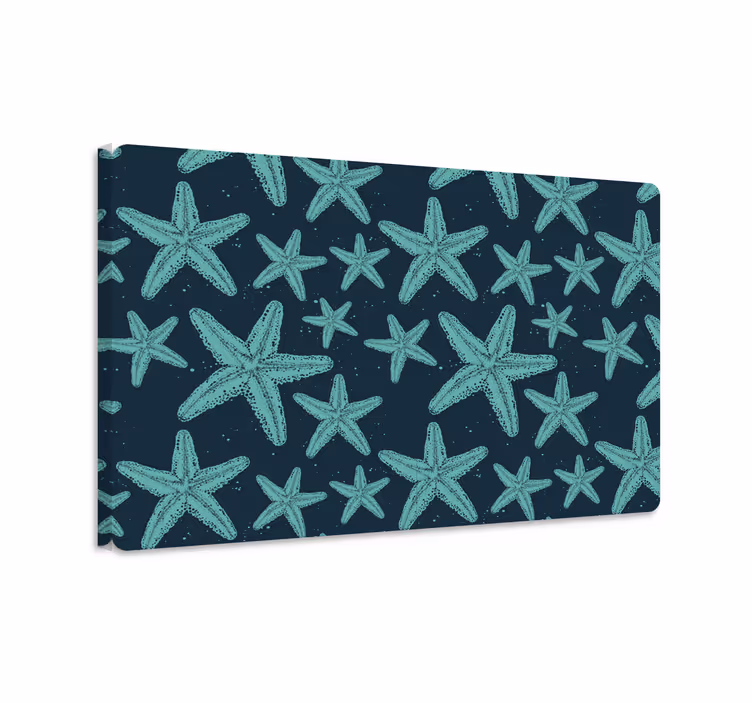 Tableau poissons étoiles de mer bleu pour ordinateur - TenStickers