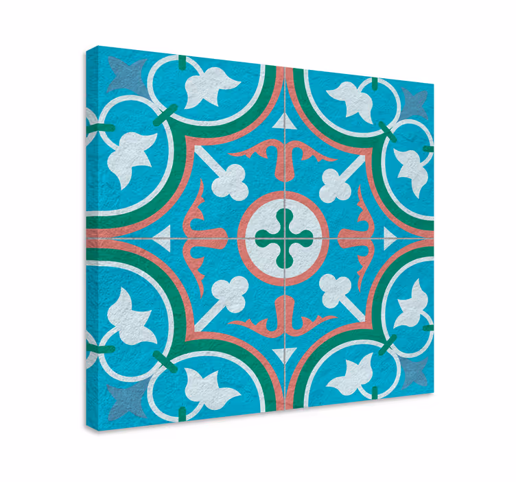 Tableau bleu carreau hydraulique bleu - TenStickers