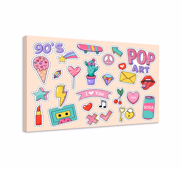 Tableau autocollants pop rétro - TenStickers