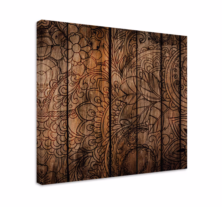 Tableau mandala effet bois - TenStickers