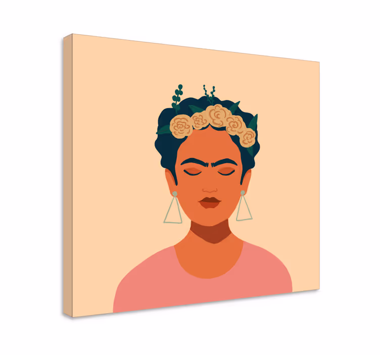 Tableau personnage portrait inspiré de frida - TenStickers