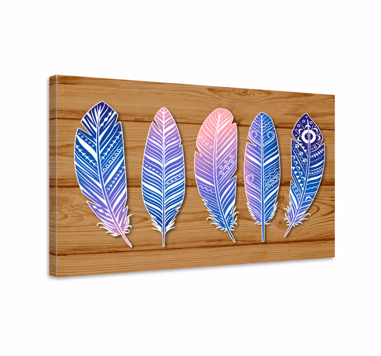 Tableau plumes collection bleue stylisée - TenStickers