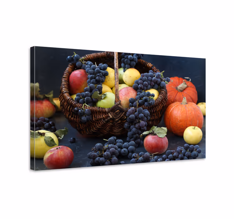 Tableau fruits panier de récolte abondant - TenStickers