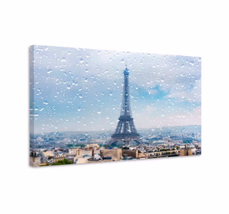 Tableau villes et pays schematic de la tour eiffel - TenStickers