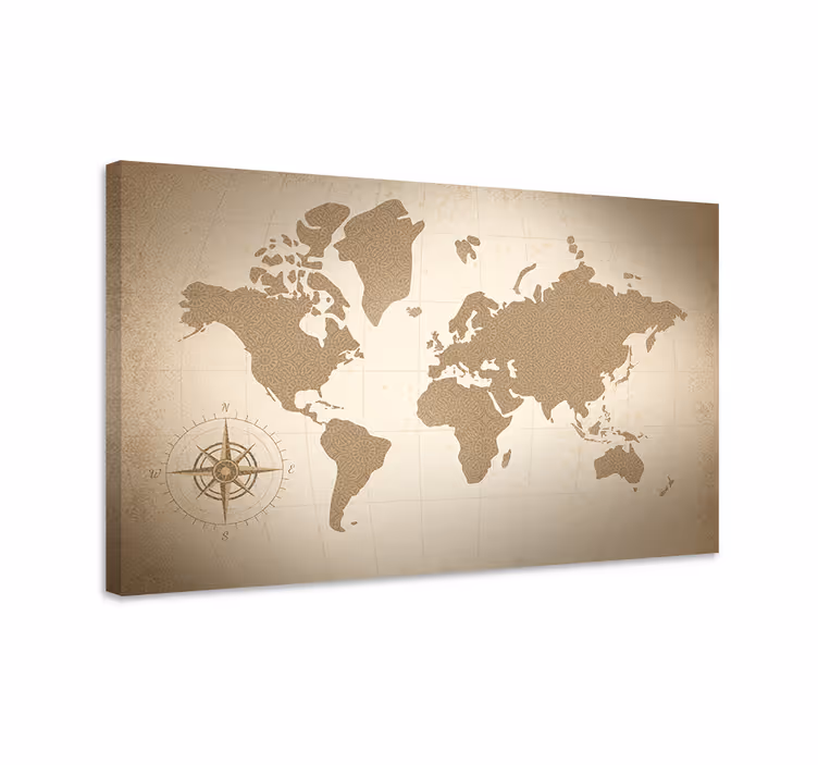 Tableau carte du monde carte du monde vintage - TenStickers