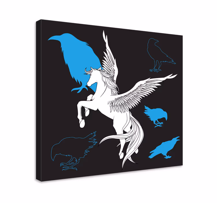 Tableau dinosaures vol de pégase mythique - TenStickers