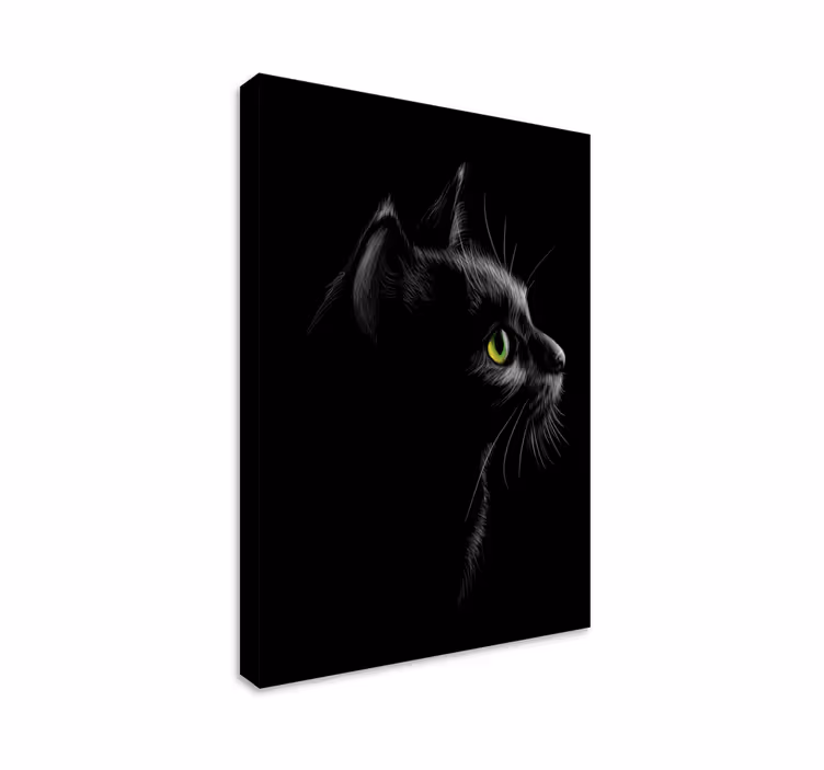 Tableau impression d'un chat Noir - TenStickers