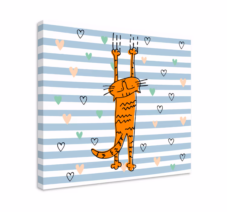 Tableau chat chaton orange espiègle - TenStickers