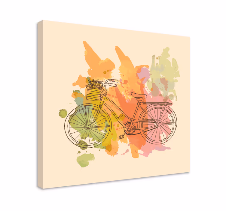 Tableau texte vélo avec panier - TenStickers
