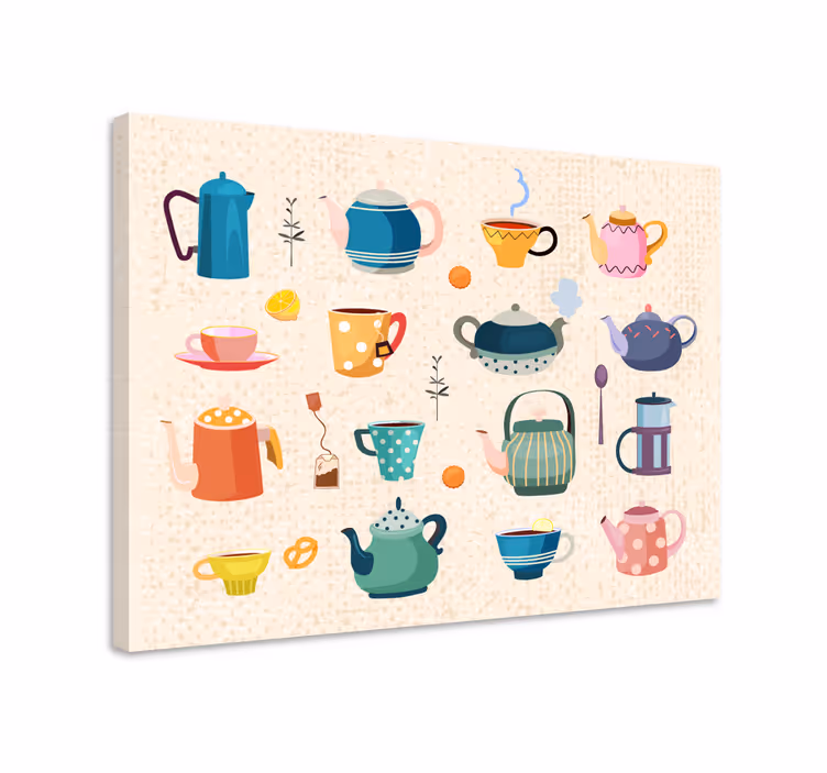 Tableau texte charmante collection de thé - TenStickers