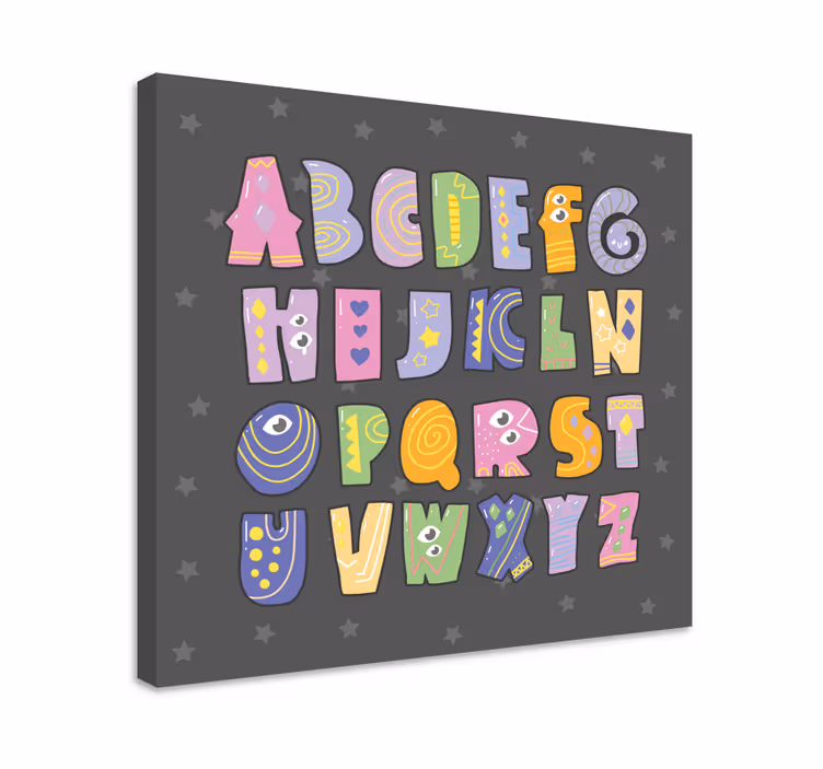 Tableau abc lettres de l'alphabet ludiques - TenStickers