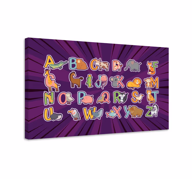 Tableau enfants alphabet des animaux amusant - TenStickers