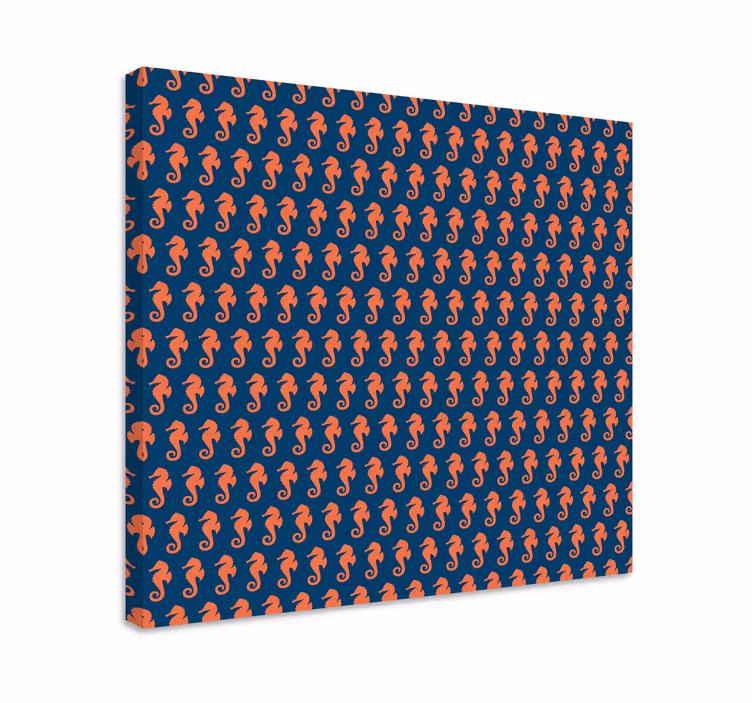 Tableau moderne motif répétitif hippocampe - TenStickers