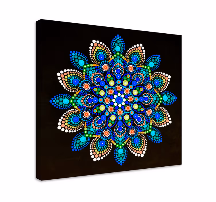 Tableau mandala style points colorés - TenStickers
