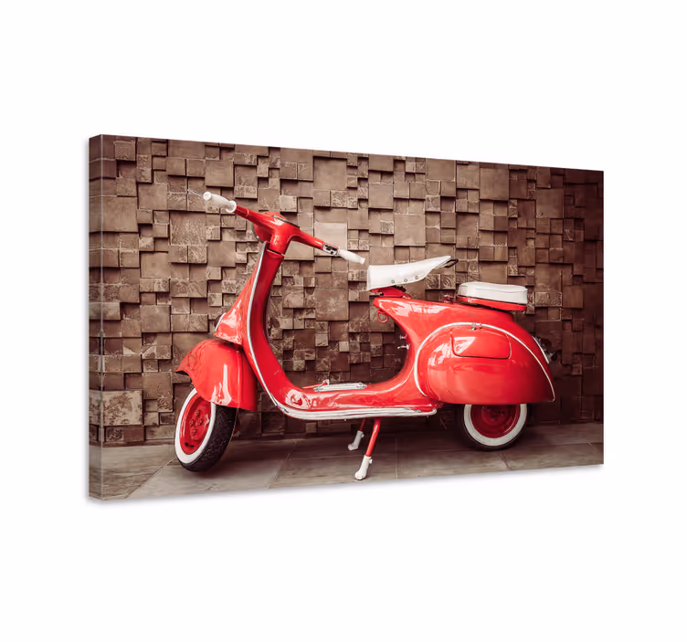 Tableau vintage Moto rouge - TenStickers