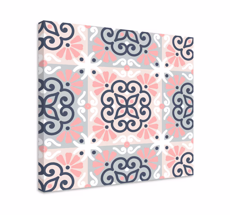Tableau moderne motifs floraux géométriques - TenStickers