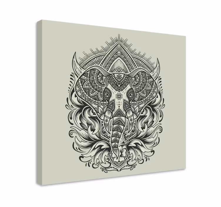 Tableau illustration d'éléphant style mandala - TenStickers