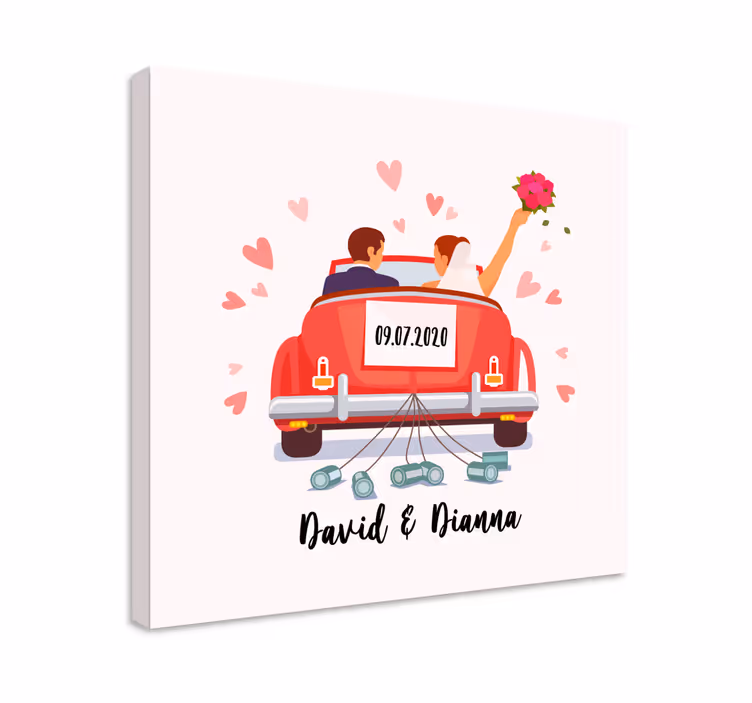 Tableau personnage couple fraîchement marié - TenStickers