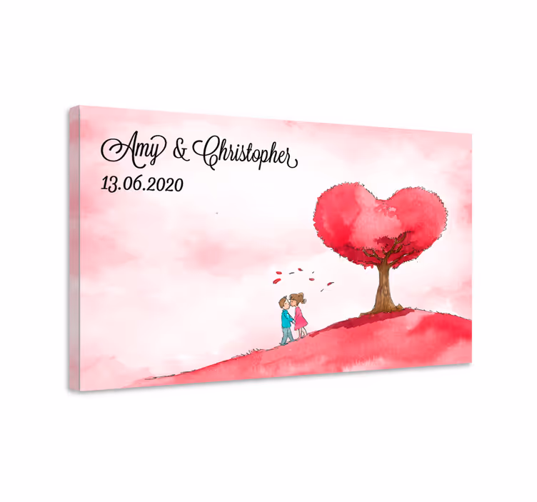 Tableau rustique arbre d'amour cœur - TenStickers
