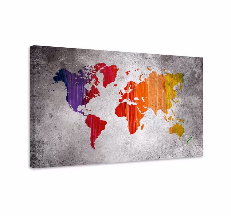 Tableau carte du monde géographie abstraite et dynamique - TenStickers