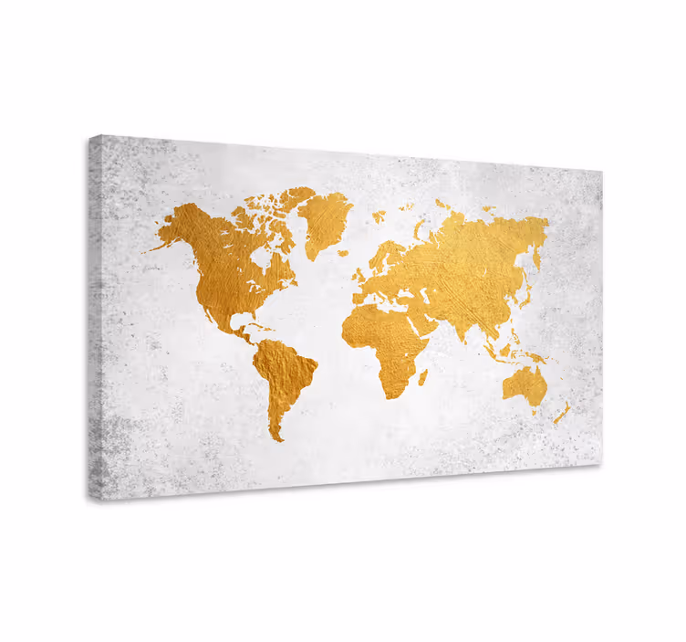 Tableau carte du monde dorée - TenStickers