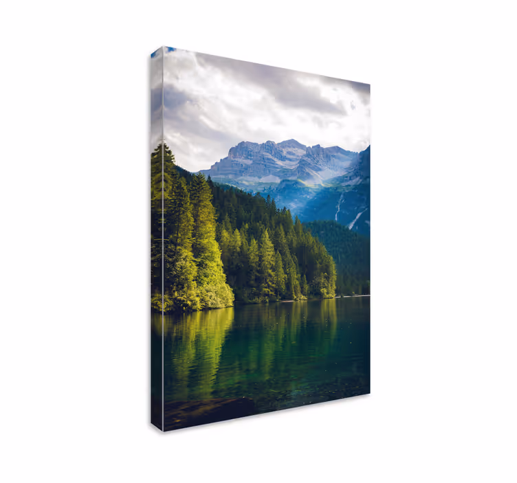 Tableau paysages réflexion des montagnes tranquillité - TenStickers