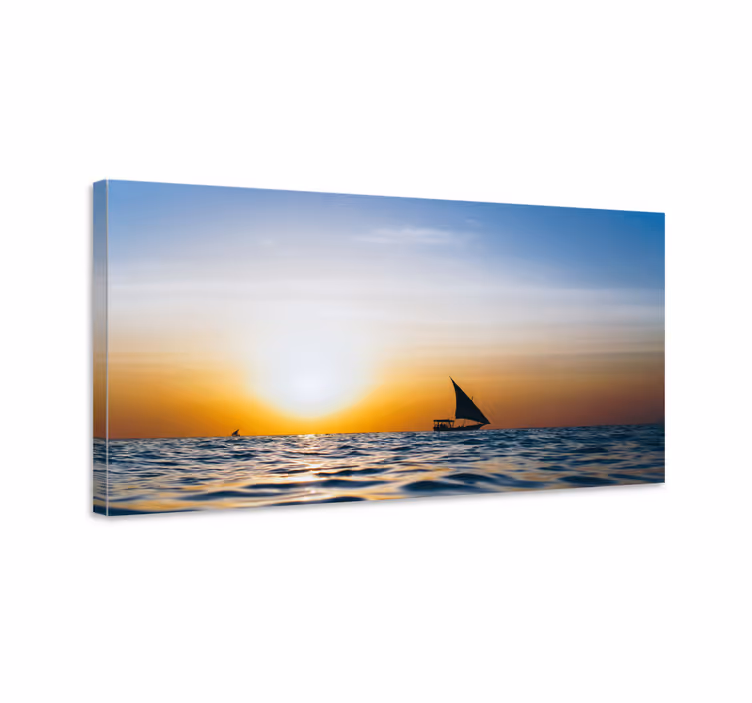 Tableau paysages naviguer au coucher du soleil - TenStickers