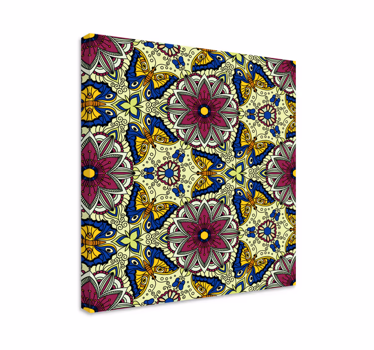 Tableau fleurs et plantes motif papillons floraux - TenStickers
