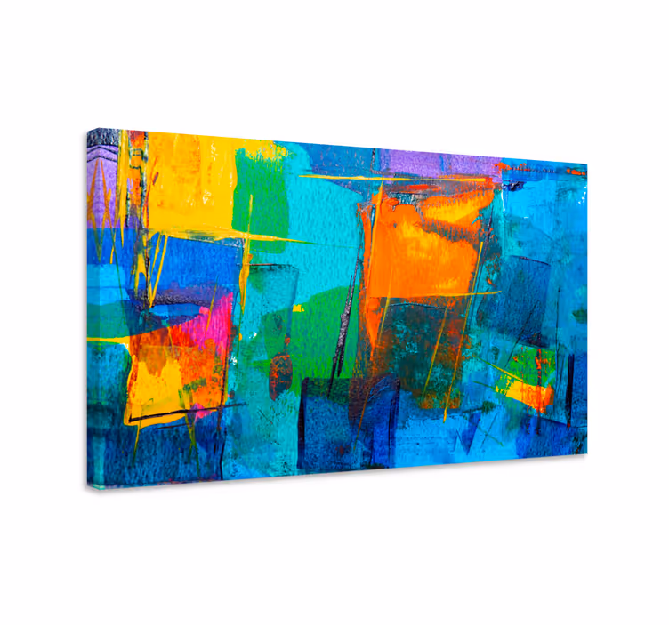 Tableau abstrait formes géométriques colorées - TenStickers