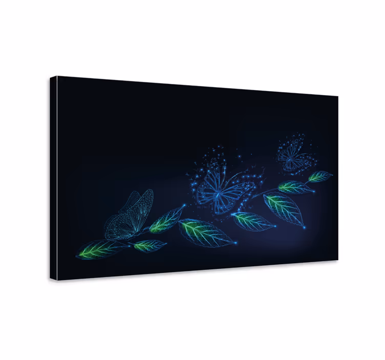 Tableau papillon Fleurs au néon et - TenStickers