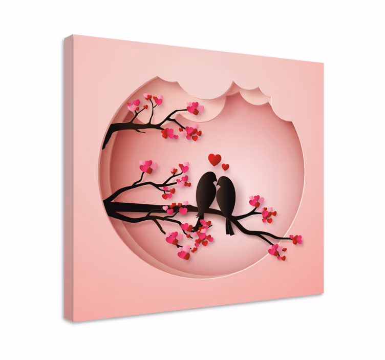 Tableau oiseaux Oiseaux modernes s'embrassant - TenStickers